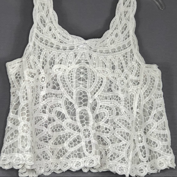 Dizzy Lizzy Off White Lace Top SZ S - Picture 2 of 6